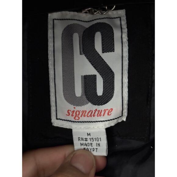 CS Signature Windbreaker Coat Lined Hooded Jacket Black Tan Ladies MEDIUM - Picture 4 of 14